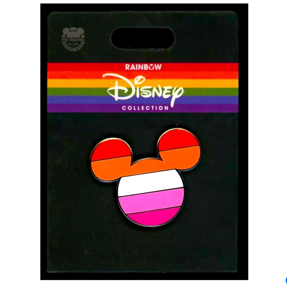 LGBTQ+ WLW / Lesbian Pride Flag Mickey Ears Icon Rainbow Collection Disney Pin - Picture 2 of 10